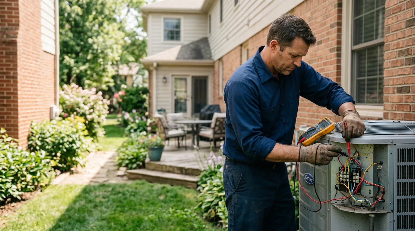 HVAC technician working near Alden, NY